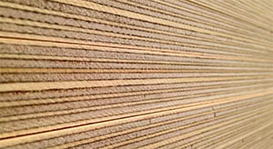 Marine plywood stacked for wholesale distribution