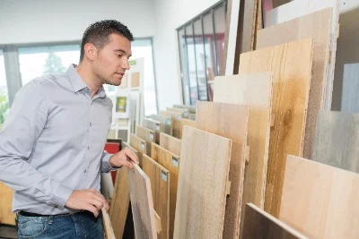 Inspecting plywood samples