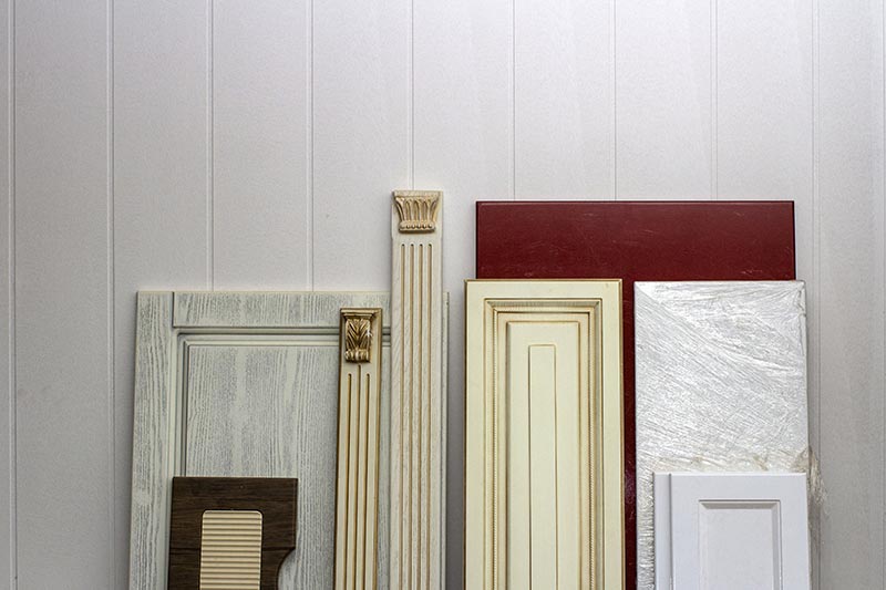 Sample MDF panels in different finishes