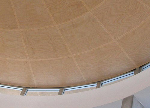 acoustic plywood ceiling